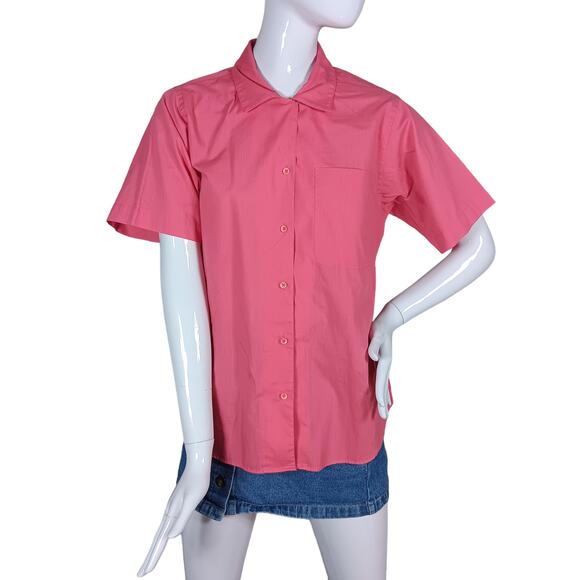 Vintage 80s Picket and Post Shirt Size 12 Pink Short Sleeve Button Down - Picture 1 of 9